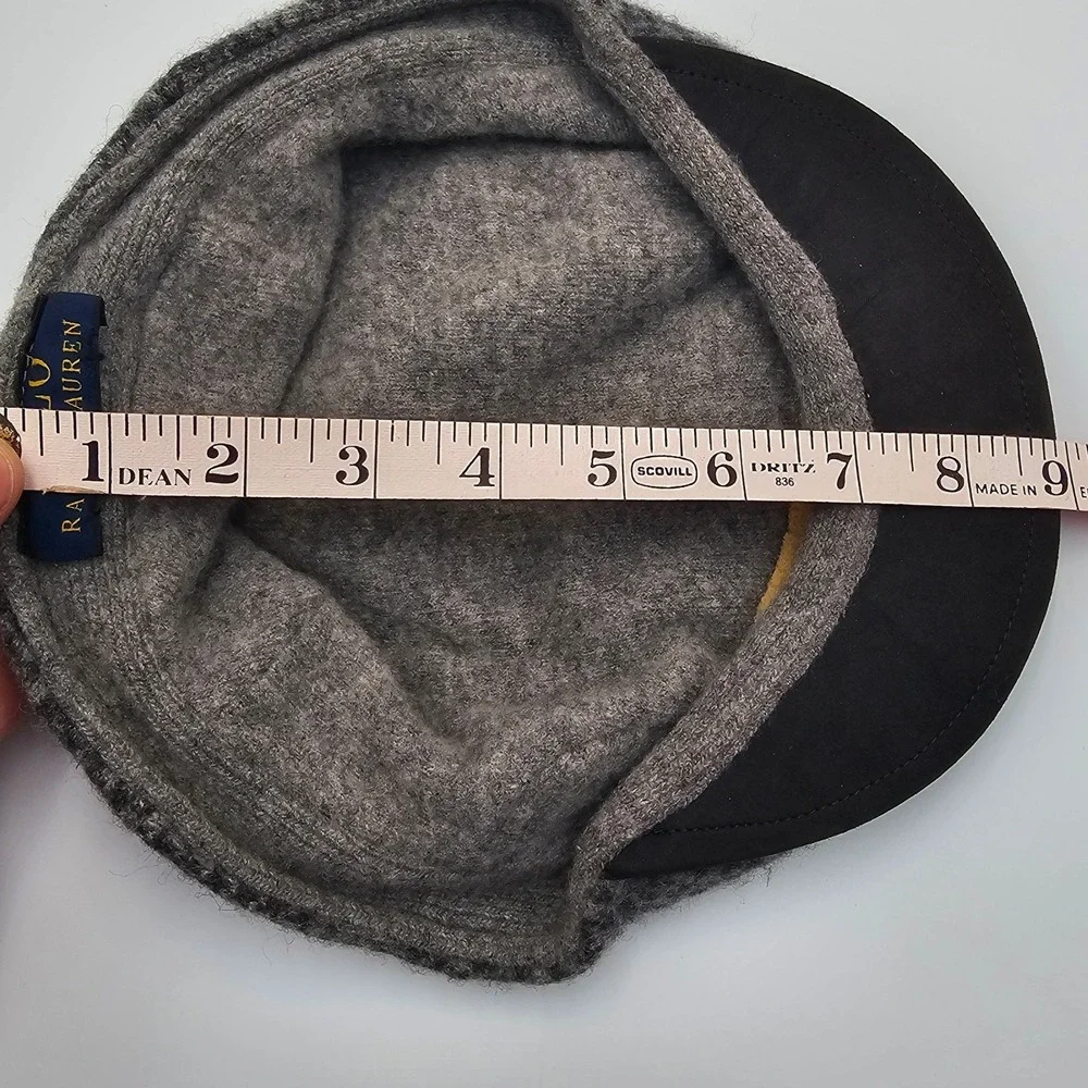 Vtg Polo Ralph Lauren Wool Blend Flat Cap Gray Houndstooth Driver Hat Ivy Tweed